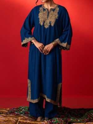 Kashmiri Pheran with Tilla Work – Pashmina Blend